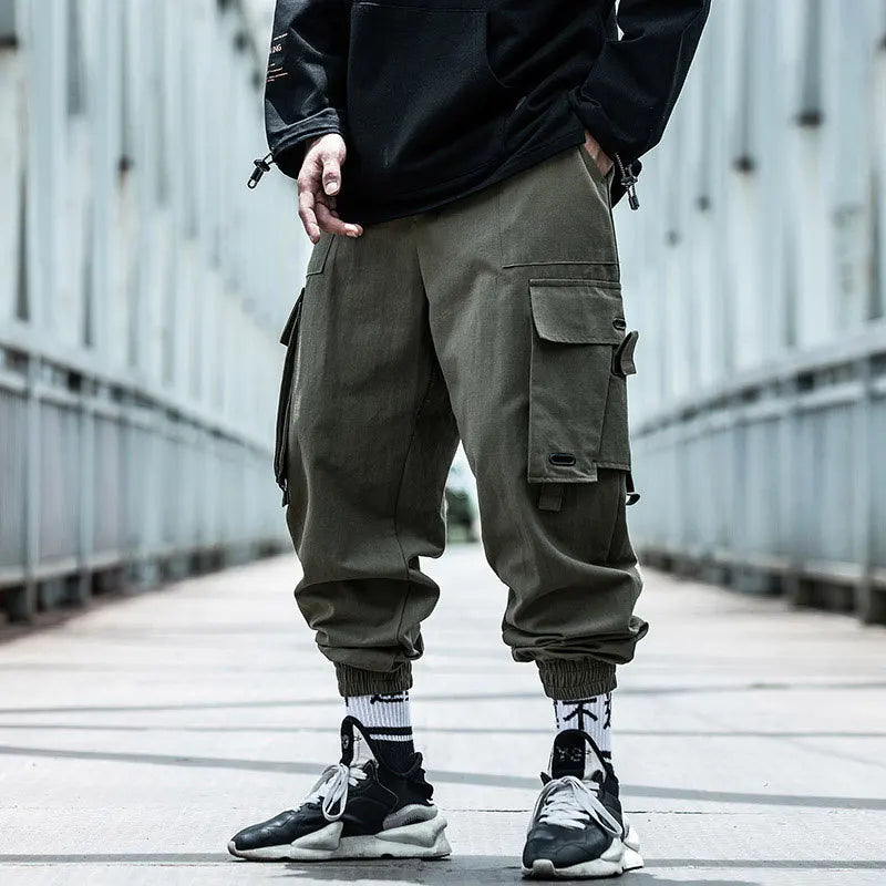 saferido Black Cargo Pants Men Hip Hop Pants Mens Autumn Harem Pant Streetwear Harajuku Jogger Sweatpant Cotton Trousers Male Pants
