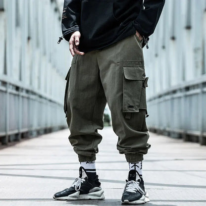 saferido Black Cargo Pants Men Hip Hop Pants Mens Autumn Harem Pant Streetwear Harajuku Jogger Sweatpant Cotton Trousers Male Pants