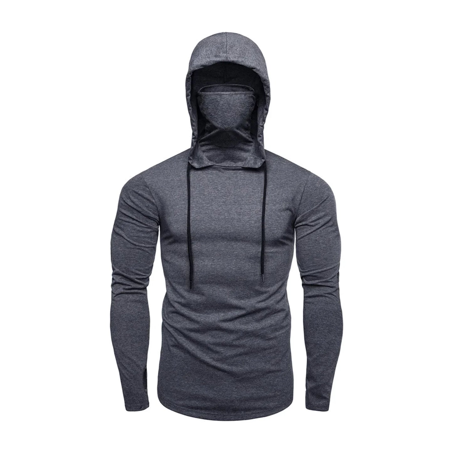 New Men Solid Black Gray Hoodie Long Sleeve Hooded Sweatshirt For Man Sports Fitness Gym Running Casual Pullover Tops