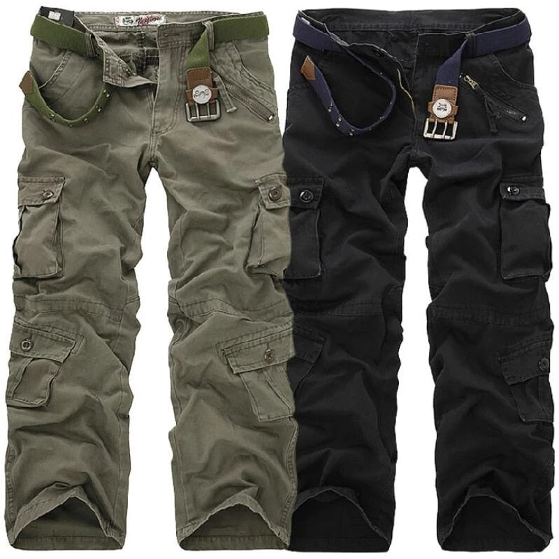 Men Cargo Pants High Quality Casual Long Trousers Loose Multi Pocket Camouflage Military Pants Men's street Joggers Plus Size 44