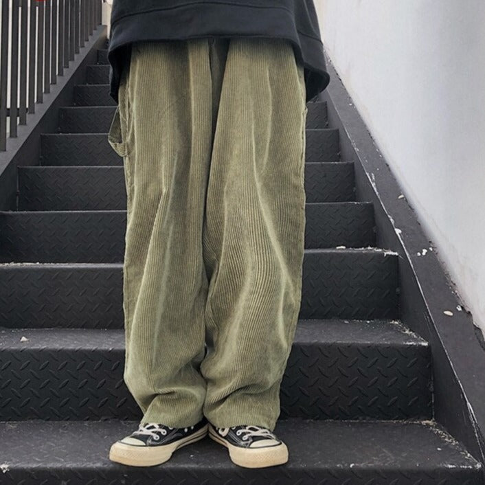 Corduroy Casual Baggy Pants Men Clothing Joggers Korean Streetwear Work Trousers Hip Hop Tracksuit M-2XL