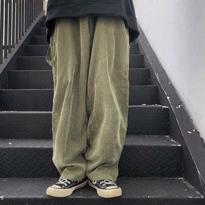 Corduroy Casual Baggy Pants Men Clothing Joggers Korean Streetwear Work Trousers Hip Hop Tracksuit M-2XL