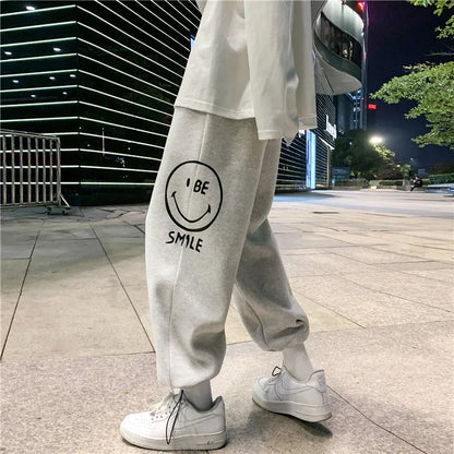 saferido New hiphop pants in spring and autumn, men's and Korean fashion, loose wide leg drawstring leggings, leisure sports pants