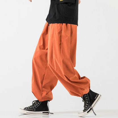 Design Drawstring Harem Pants Men’s Baggy Jogging Pants Japanese Men Crotch Wide Leg Pants Male Casual Loose Trousers