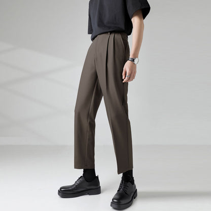 Autumn 4 Colors Suit Pants Men Fashion Business Society Mens Dress Pant Korean Straight Wide-leg Pants Men Formal Trousers M-3XL