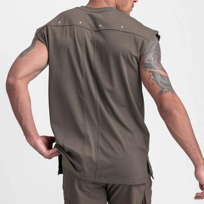 Summer Gym Men Bodybuilding Workout Sleeveless Tank Tops Mens Gyms Clothing Fitness Jogger Casual Breathability Splicing Vest