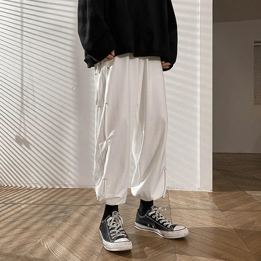 saferido Casual Ruffian handsome men's pants fashion pants spring and autumn straight tube loose work pants trend versatile Multi Pocket