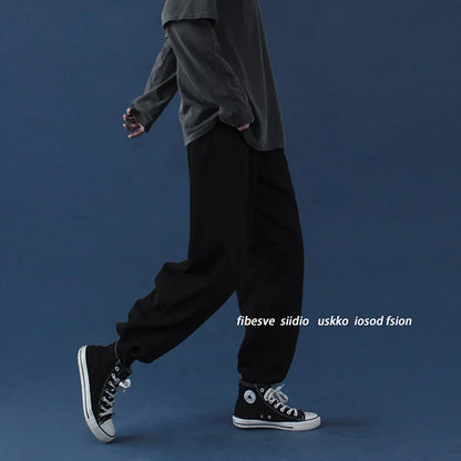 saferido Strange taste casual pants autumn and winter Korean students' slim and versatile loose straight HIP HOP  wide leg sports pants