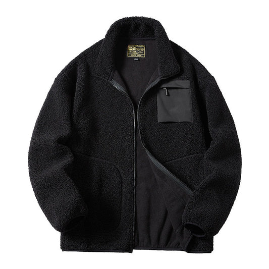 Unisex Lamb Wool Teddy Coat Men Women Cashmere Fleece Jacket Teen Couple Warm Clothing Boy Girls Varsity Techwear Spring