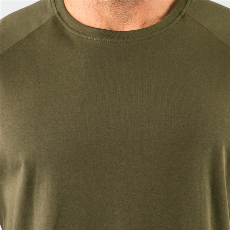 New Stylish Plain Tops Fitness Mens T Shirt Short Sleeve Muscle Joggers Bodybuilding Tshirt Male Gym Clothes Slim Fit Tee Shirt