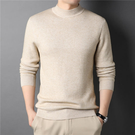 Brand New Men's Cashmere Sweater Half Turtleneck Men Sweaters Knit Pullovers For male Youth Slim Knitwear Man Sweater