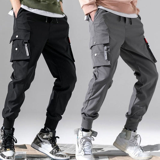 Fashion Young Student Breathable Elastic Waist Sports Pant Multi-bag Loose Men's Casual Trouser