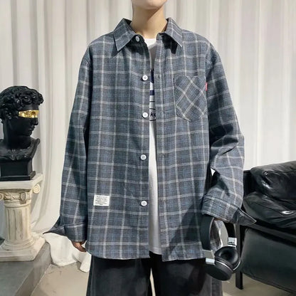 saferido Casual Plaid Shirt Men Slim Fit  Male Long Sleeve Shirts Men Fashion Plus Size M-3XL Spring New