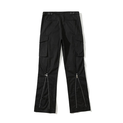 Back Zipper Pockets Retro Black Overalls for Men and Women Streetwear Casual Oversize Cargo Pants Loose Vibe Style Trousers