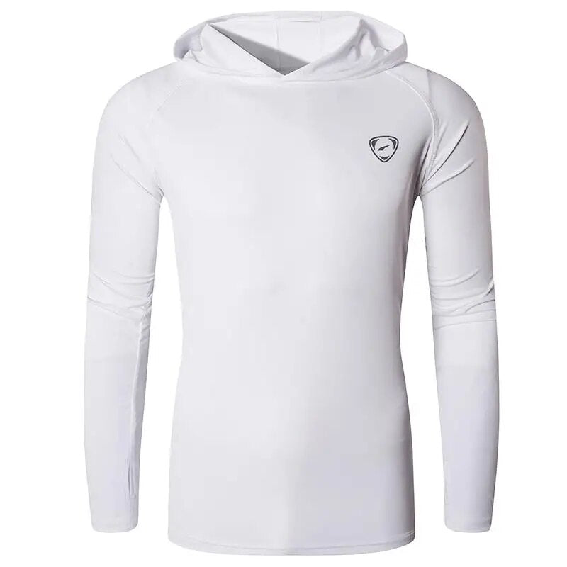 Jeansian Men's UPF 50+ UV Sun Protection Outdoor Long Sleeve Tee Shirt Tshirt T-Shirt Beach Summer LA245 White