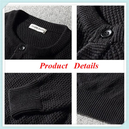 saferido Casual Men Sweatercoat Autumn Knit Cardigan Solid Color Korean Style Fashion Streetwear Wild Male Slim Tops Knitwear