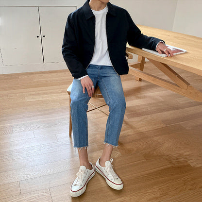 saferido      -shop starboy outfit Myq Men's Coat Spring and Autumn New Korean Fashion Top Autumn Clothes Lapel Casual Jacket