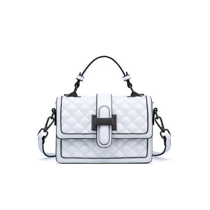 Women's bag summer first-layer leather handbag popular trendy fashion versatile texture diamond messenger bag bag