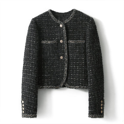 2025 Wool Xiaoxiangfeng jacket, high-end tweed short jacket, women's  spring new women's versatile top