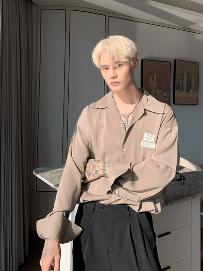 saferido [CUIBUJU] Korean loose casual drape shirt na1071