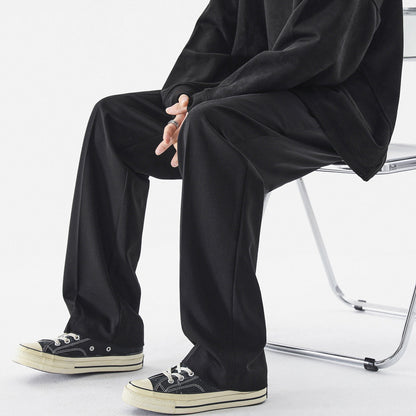 saferido      -shop black men fashion urban Italian Style Naples Suit Pants Draping High-Grade Suit Pants Ruan Handsome Loose Straight Casual Pants