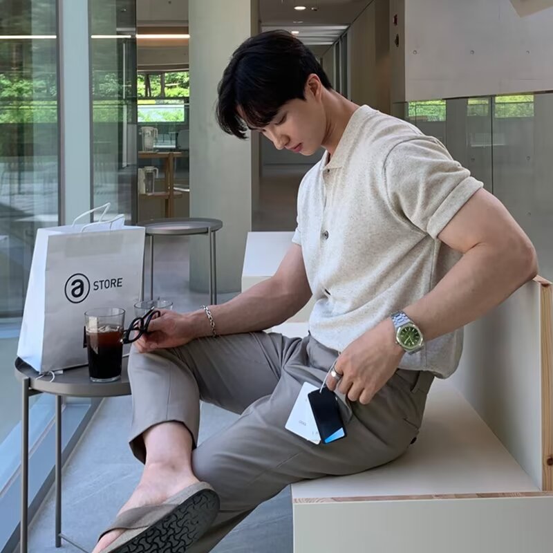 saferido      -shop mens fashion Short-Sleeved Men's Summer New Trendy Men's All-Match Polo Shirt Casual Lapel T-shirt Lazy Style Cardigan Knitted T-shirt Trendy