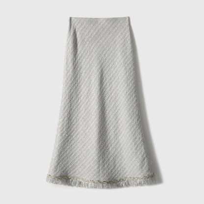 2025 Heavy industry weaving, wool small fragrant style suit, high-end coat, skirt, long skirt  spring and autumn new women's clothing