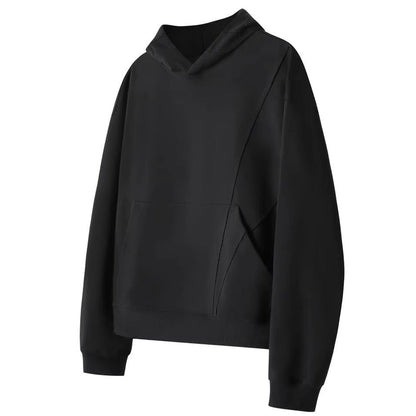 saferido men fall outfits casual American Cleanfit Stitching Deconstructing Boxy Profile Hooded Short Sweater Men's Spring and Autumn Loose Hoodie Coat