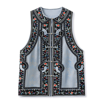 temperament national style new Chinese high-end unique high-end design sense light luxury retro vest jacket women M7088