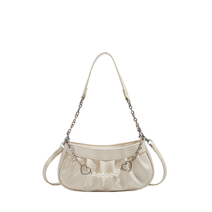 SAFERIDO 2025 Niche pleated bag women's Korean version trendy fashion chain bag popular new simple high-end versatile messenger bag