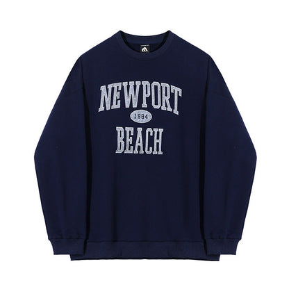 saferido      -shop 90s fashion men Myq Letter Embroidered Sweater Men's Spring Korean Style Loose Trendy All-Match Cotton Pullover round Neck Long Sleeve Top