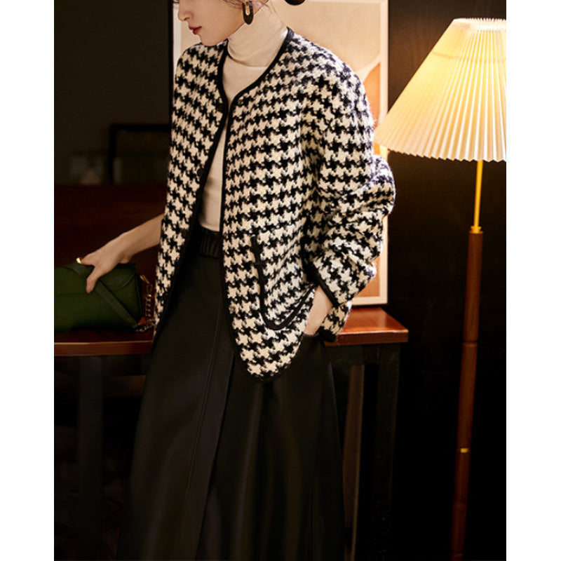2025 Qiandongge wool small fragrant coat haute couture new  spring women's clothing short, tweed spring and autumn top