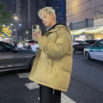 saferido men winter outfits American Cotton-Padded Coat Men's Autumn and Winter 2024 New Men's Cotton-Padded Coat Workwear Couple Bread Coat Fashion