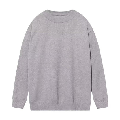 saferido      -shop mens fashion Spring and Autumn New Pure Color Sweater Men's Fresh round Neck Basic Long Sleeve Youth Casual Drop Shoulder Bottoming Shirt
