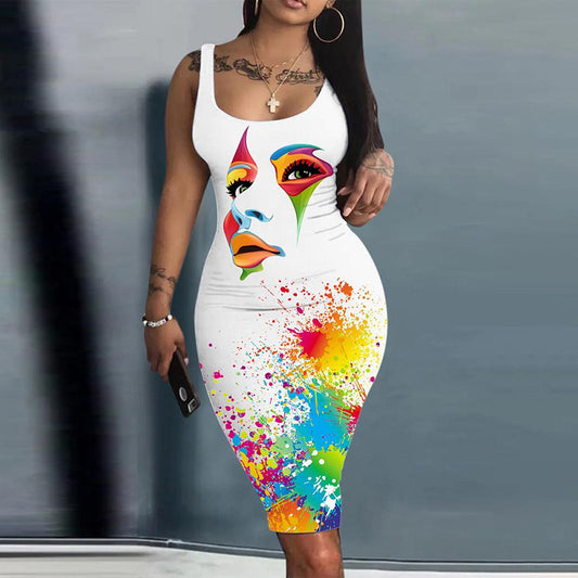 SAFERIDO 2025 black style hot girls,  explosive ins new sexy painted dress, a hairdresser women's clothing