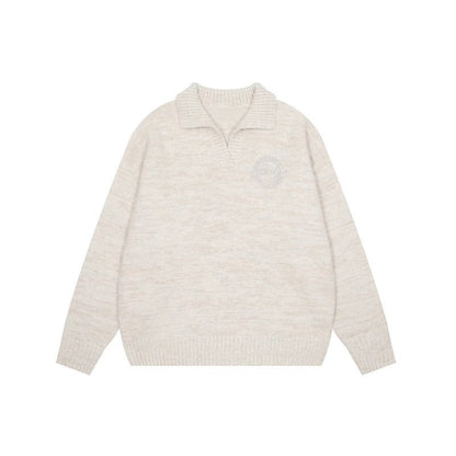 saferido outfit inspo American Retro Preppy Style Soft Glutinous Lazy Sweater Men's Autumn and Winter New Loose Lapel Couple Sweater Coat