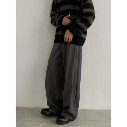 Japanese retro design silhouette wide-leg trousers men's spring and summer new straight loose cleanfit trousers trend