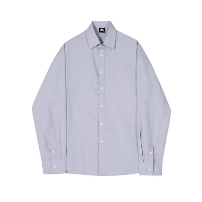 saferido      -shop classy outfits men Simple Casual Shirt Men's Spring New Long-Sleeved Shirt Korean Style Loose-Fit Clothing DK Uniform Inner Wear