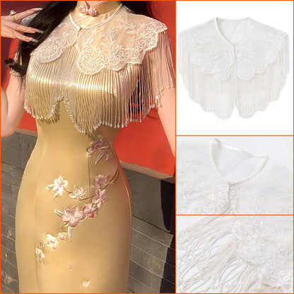 New Chinese style temperament Heavy industry versatile shawl  summer high-end disc embroidery tassel outer cape cloud shoulder N4092
