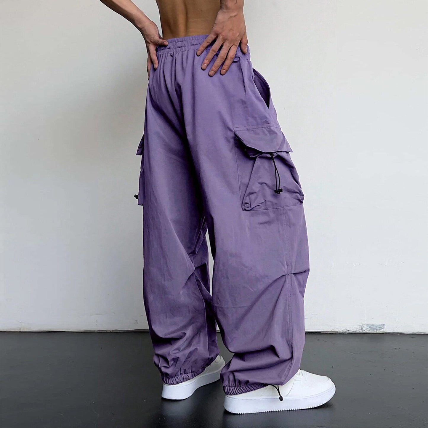 saferido starboy outfit 2024 Nylon Quick-Drying Overalls Men's Summer New American Parachute Pants High Waist Wide Leg Casual Drawstring