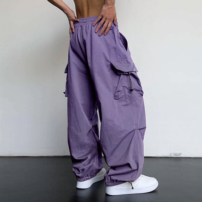 saferido starboy outfit 2024 Nylon Quick-Drying Overalls Men's Summer New American Parachute Pants High Waist Wide Leg Casual Drawstring
