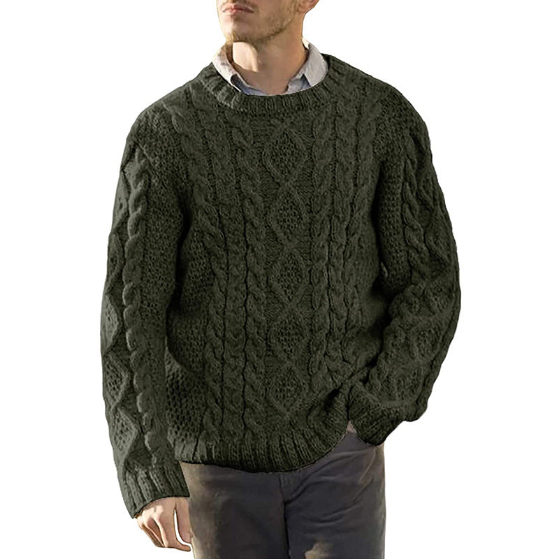 saferido      -shop mens winter fashion Autumn and Winter New Sweater Men's Solid Color round Neck Long Sleeve Sweater plus Size Men's Clothing
