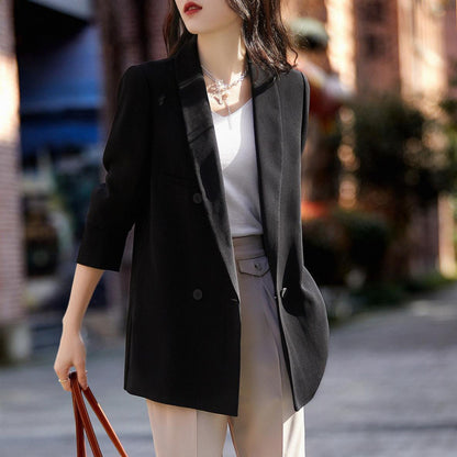 spring new Popular style fashion Korean version simple commuter temperament suit collar acetic acid vertical suit jacket tide