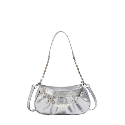 SAFERIDO 2025 Niche pleated bag women's Korean version trendy fashion chain bag popular new simple high-end versatile messenger bag