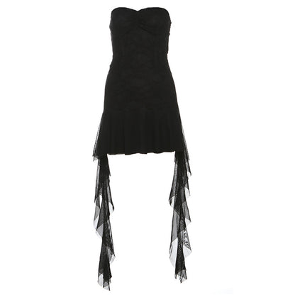 2025 style 2025 spring new women's clothing elegant solid color slim tassel hem design dress