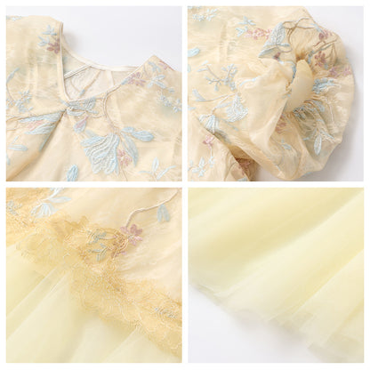spring and summer high-end new national style embroidery embroidery lace light luxury suspender dress two-piece set N4001