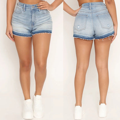2025 Factory direct sales  style  new comfortable washed high waist women's denim shorts Xintang wholesale