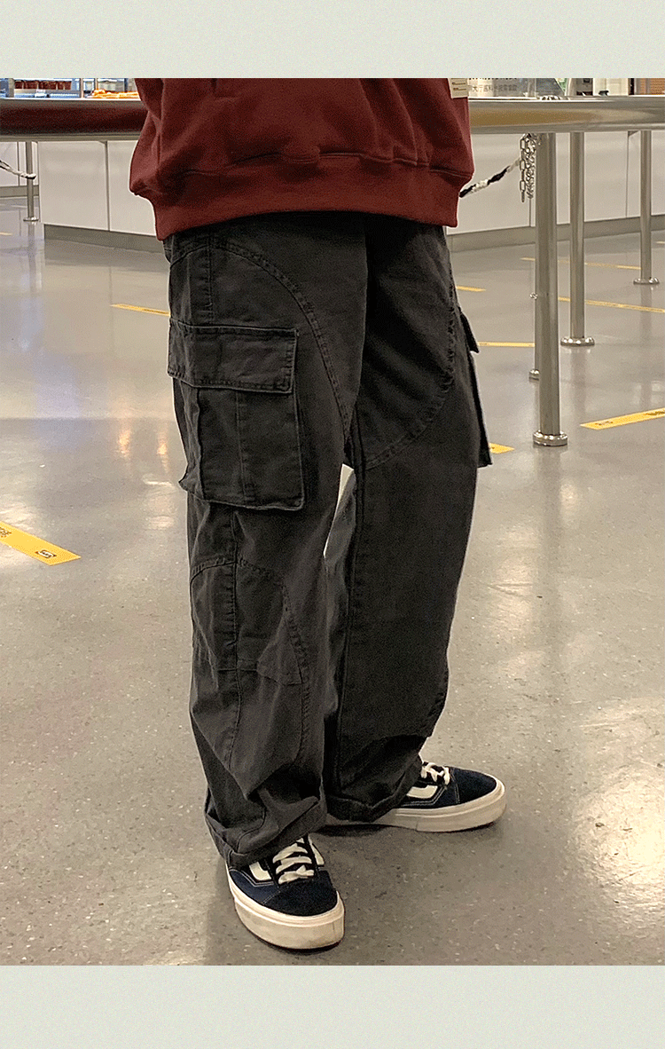 saferido fall outfits men Retro Men's and Women's Pocket Trendy Casual Pants Trousers Loose American Straight High Street Overalls Pants