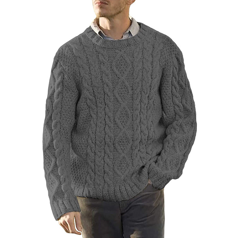 saferido      -shop mens winter fashion Autumn and Winter New Sweater Men's Solid Color round Neck Long Sleeve Sweater plus Size Men's Clothing