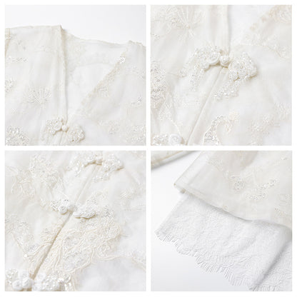 New new Chinese style embroidered thin Tencel jacket women's solid color temperament high-end light luxury top M4102